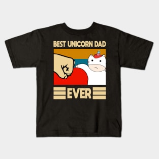 Best unicorn Dad Ever Vintage Fathers Day Gift Kids T-Shirt